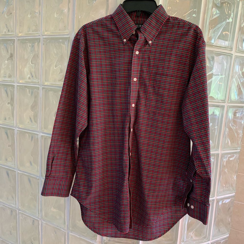 Lauren Ralph Lauren Classic Fit Non Iron Shirt Christmas plaid